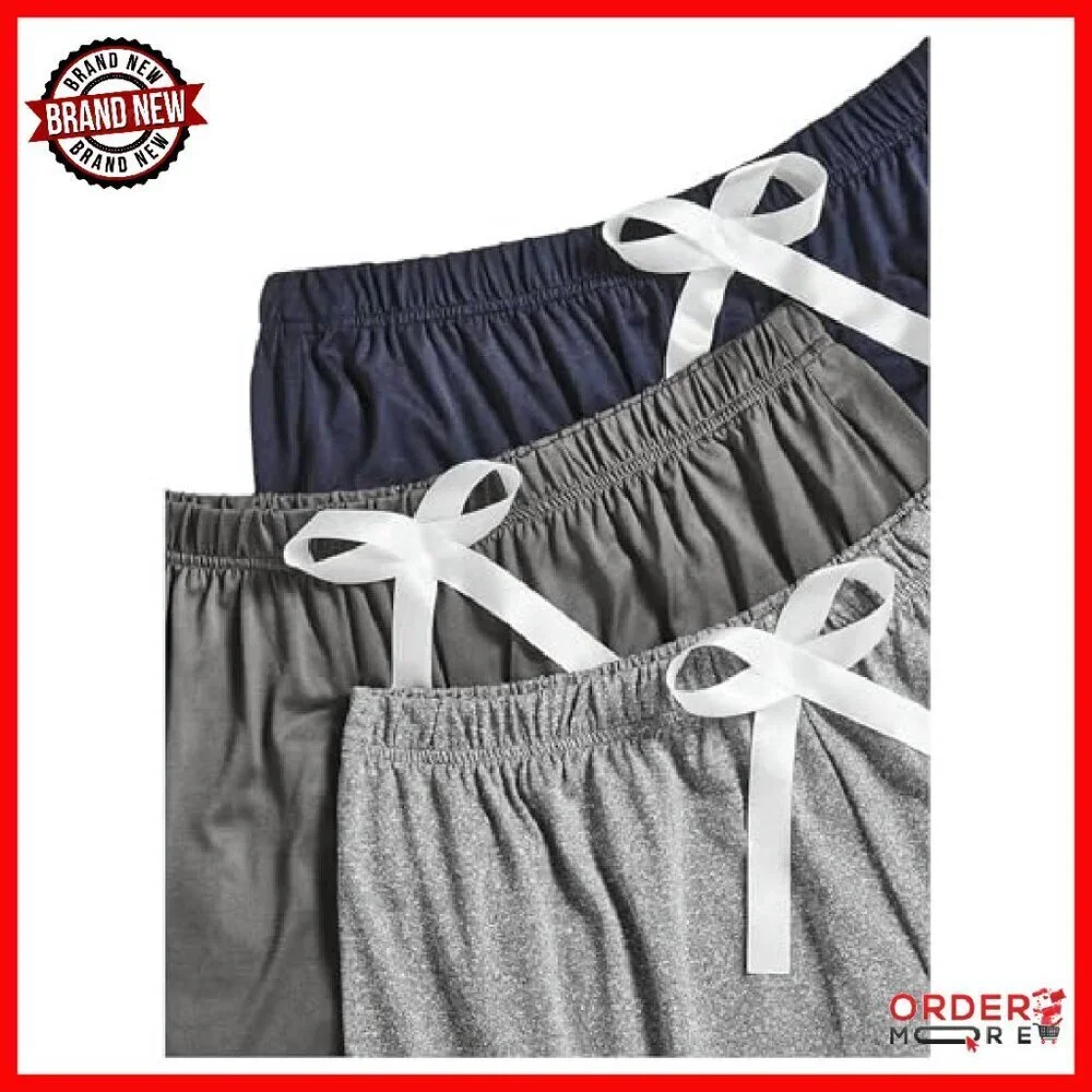 Plus Size Pajama Shorts 3 Pack Ruffle Hem Sleep Lounge Comfort